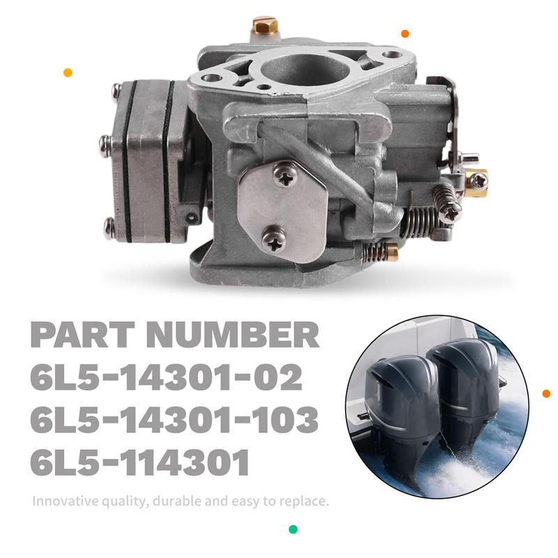 A51K-For  Outboard 3HP 3 M L S 2 Stroke Engine Carburetor Replacement Part Numbers 6L5-14301-02, 6L5-14301-03, 6L5-14301