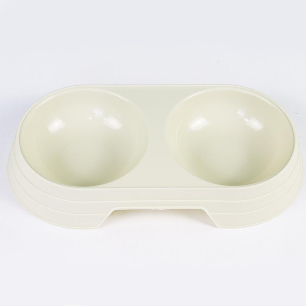Pet Accessories Plastic Portable Cat Double Bowl Dog Food Tray Cat Feeding Bowl Cat Drinking Bowl
