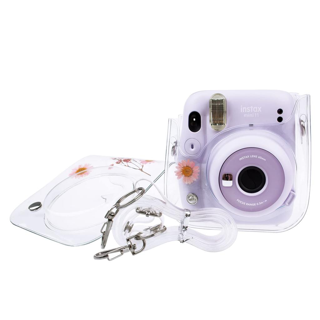 Kinokoo Instax Mini 12 Case, Fujifilm Instax Mini 8, Mini 8+, Mini 9, Mini 11, Mini 40 Case with Shoulder Strap, PVC (Mantenboshi Pink)