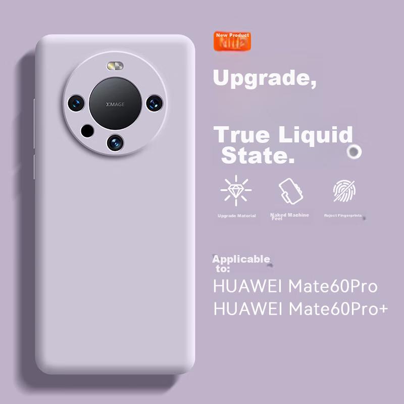Full Lens ProtectionCase for Huawei Mate60 Pro, Genuine Liquid Silicone Ultra-Thin Full Protection Shockproof Anti-Fingerprint Soft Case