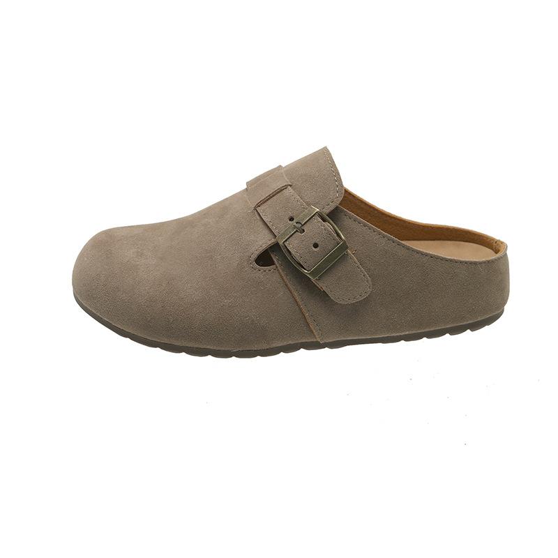 

Новые женские тапочки Boken с мягкой подошвой на весну 2025 года, однопедальные и полутапочки, повседневные ленивые тапочки-мешки 35 хаки