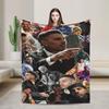 Stylish Rauw Alejandro Singer Rapper Flannel Blanket Soft Durable Throw Blanket for Living Room Decorative Bedspread Bed Cover