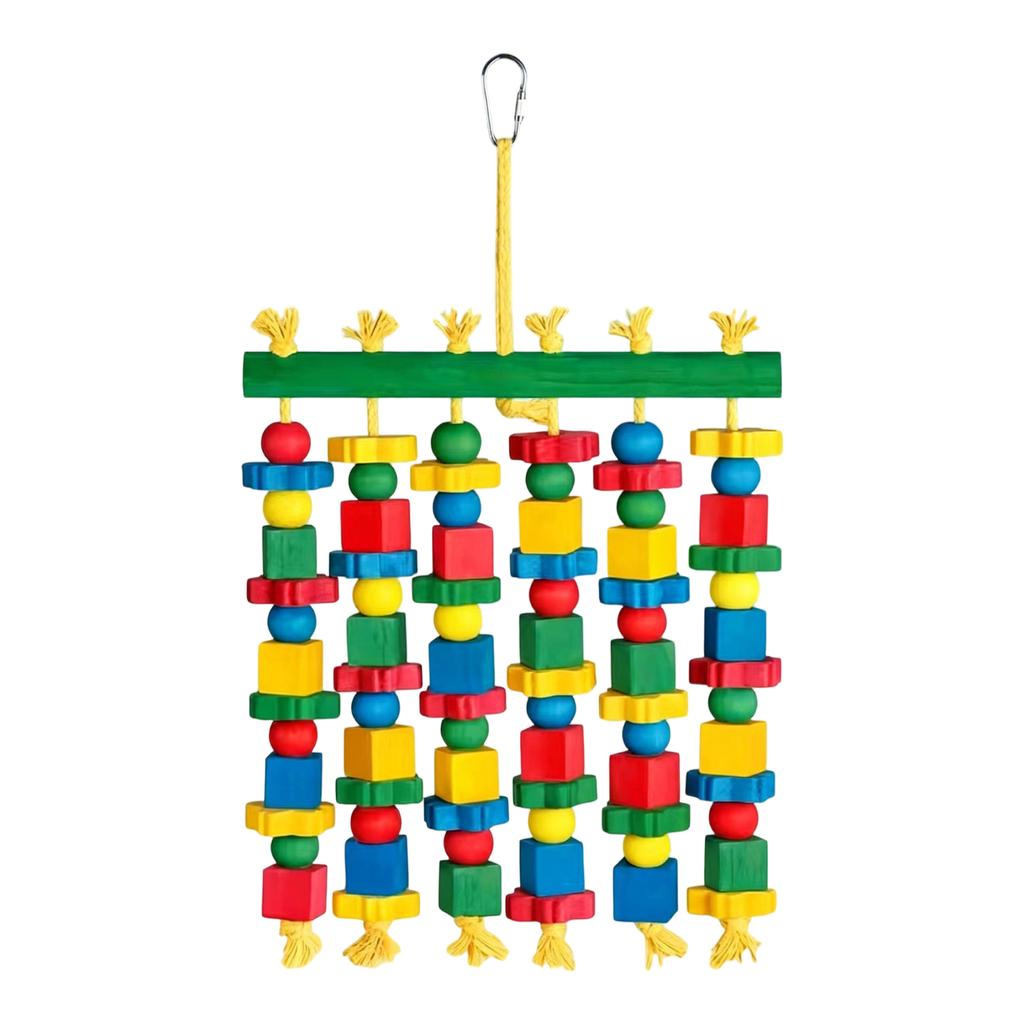 Large Wooden Chewing Toy - Natural Wood for Grinding and Play for Medium to Large Birds