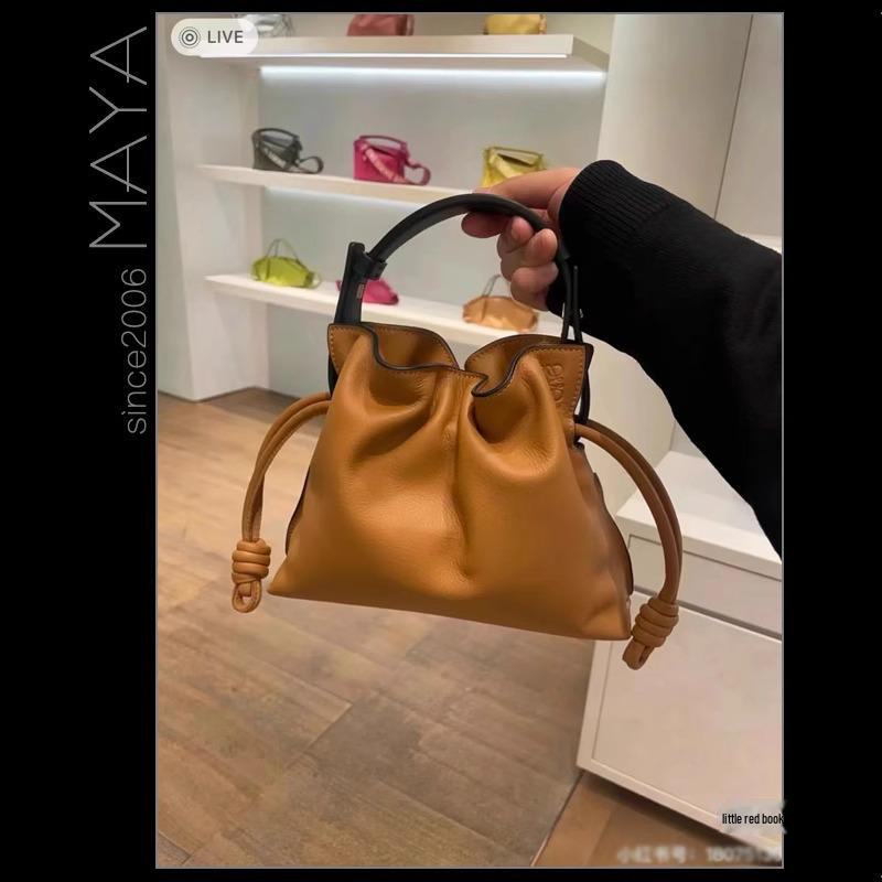 2024 Luojia Měkká hovězí kůže Kbelíková taška: Všestranná velká a malá kabelka, taška přes rameno a taška messenger pro ženy