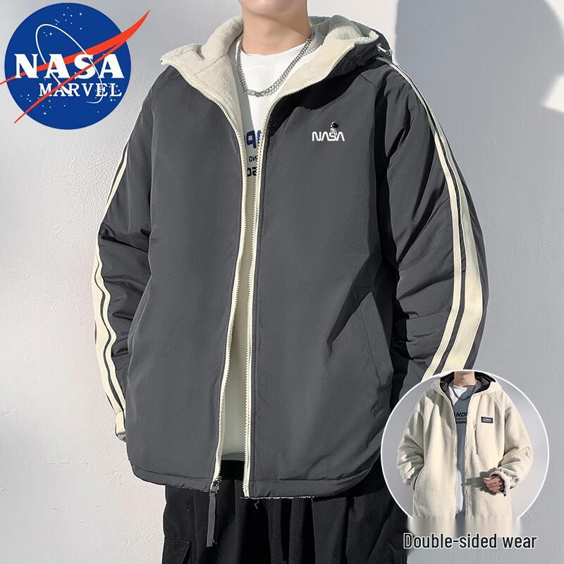 

NASA MARVEL Men s Reversible Lamb Fleece Hooded Jacket XL