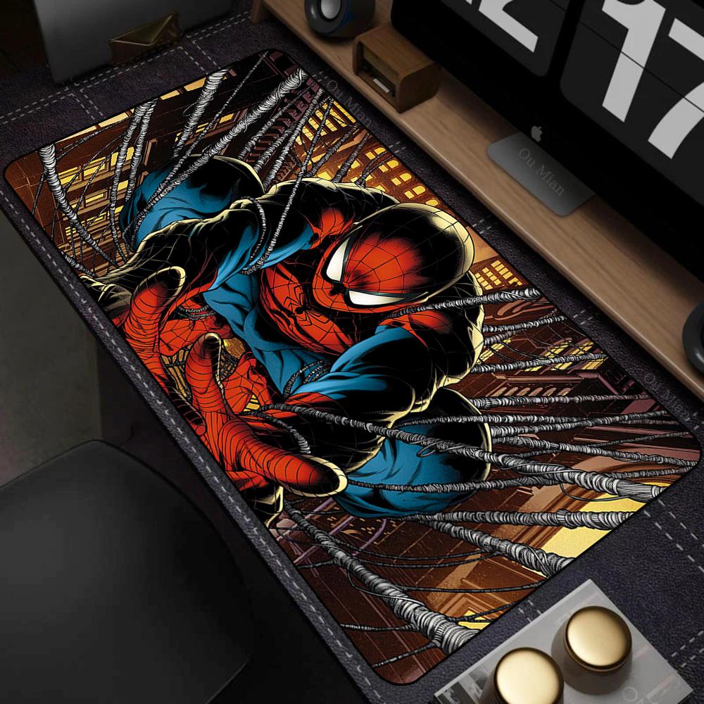 Mausepad Computer Accessories Mats Spider Man Mause Pad Mousepad Over Edge Gaming Keyboard Pc Gamer Nonslip Rubber Desk Mat
