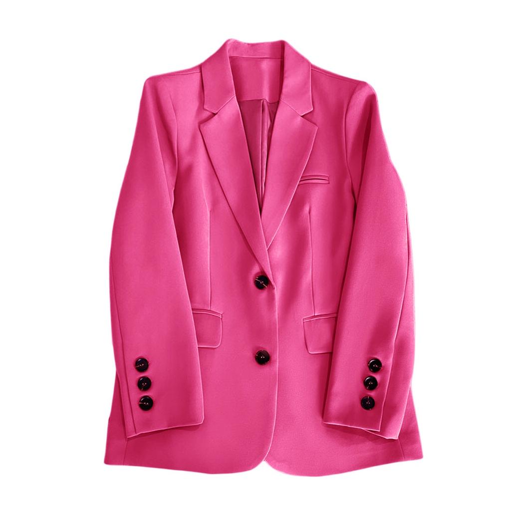 Women Fashion Long Sleeve Single Button Jackets Elegant  Lady Business Casual Blazers