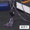 Crafted Beautifully Long Ethnic Crystal Necklace For Women With Stunning Detail Tassel