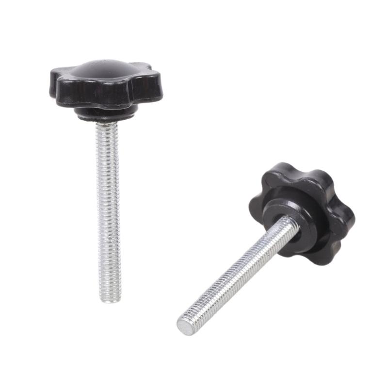 6Pcs Industrial Screws Ergonomic Knob Plastic Tighten Bolt Knob Hexagonal Head Handle Hand Screw Plastic Tighten Bolt