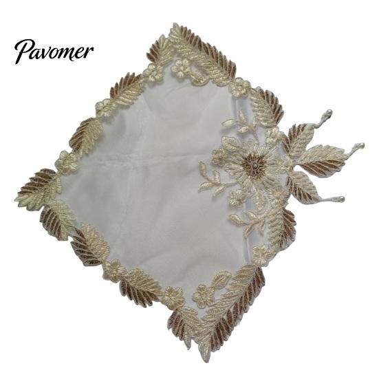 Anti Scald Table Protectors for Home Floral Embroidered Placemat, Heat Insulation Mat with Beads, Decorative Mats Dressing Retro Coaster Wedding