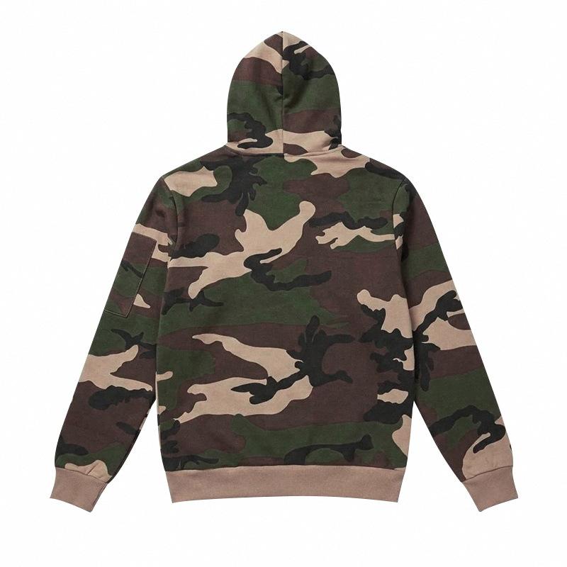 Men S Camouflage Fleece Hooded Sweatshirt With Side Pockets