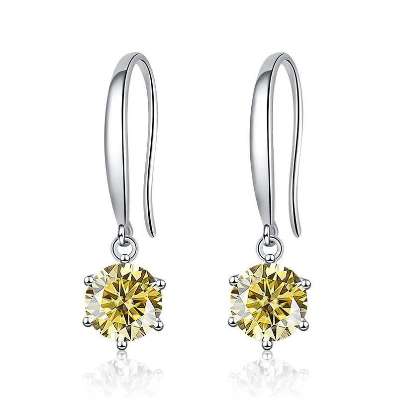 Bague Ringen Orecchini Lunghi in Argento Sterling S925 Intarsiati con Moissanite Colore D per Fidanzata Regalo di San Valentino
