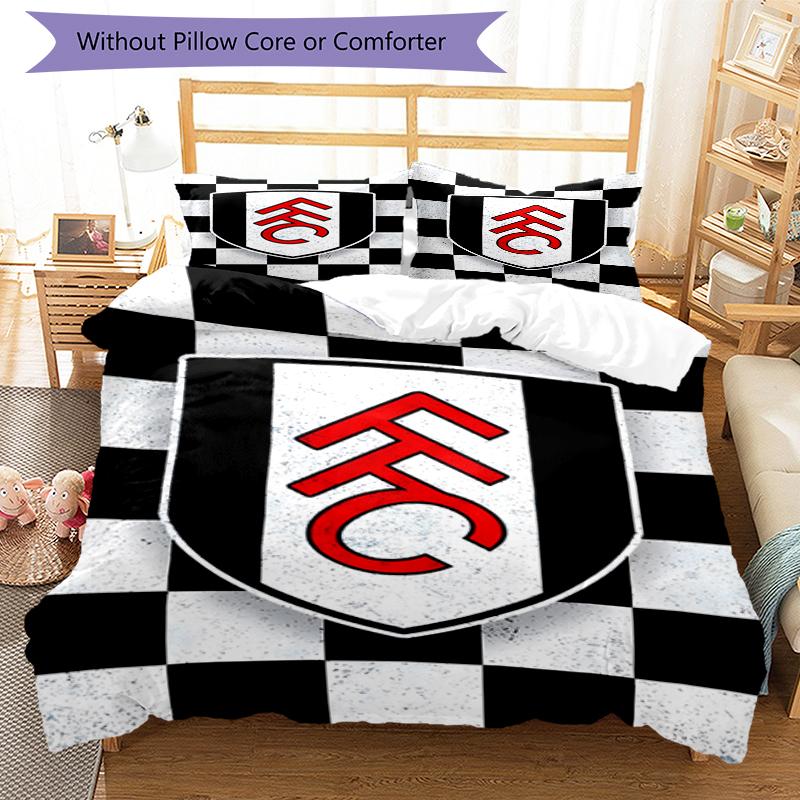 3pcs Football Team (38) Design Cover Set - HD Printed Bedding with 1 Cover and 2 Pillowcases - Perfect for Home and Dorm Decor