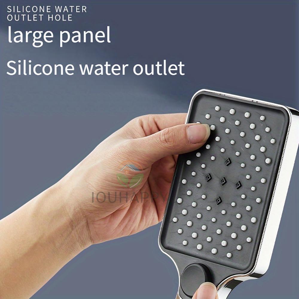 Boosting Showerhead, 3-speed Adjustable Showerhead, Square Shaped Household Shower and Bath Water Heater, Universal Four Point Interface Showerhead