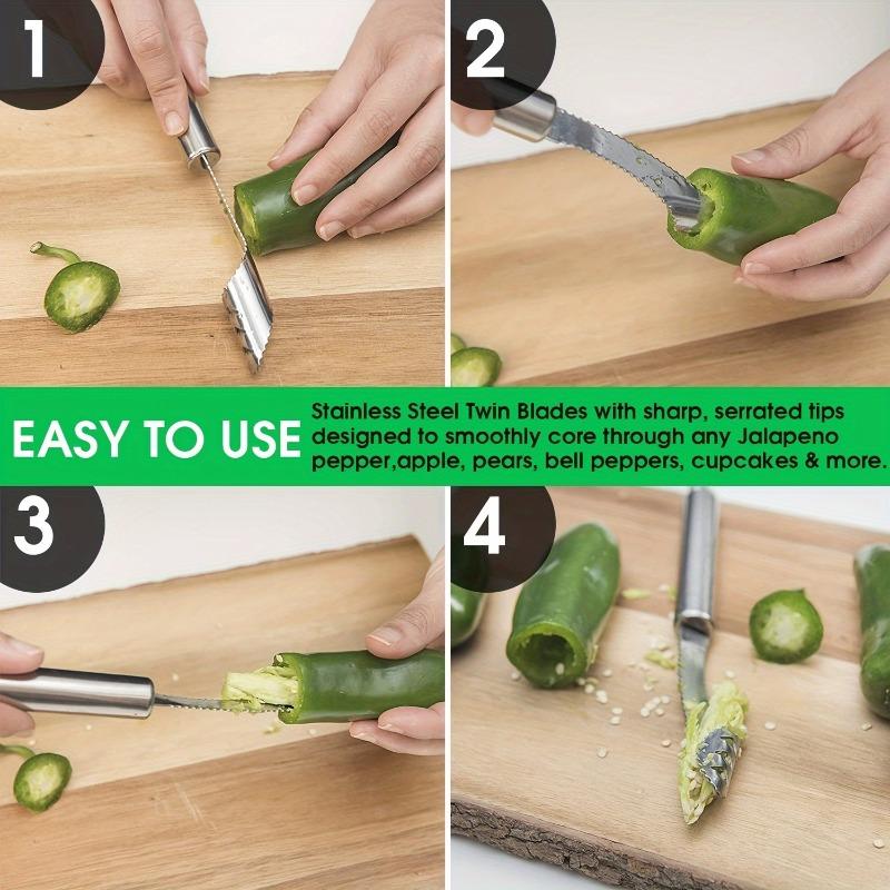 1pc Stainless Steel Chili Pit Remover, Chili Pit Remover, Chili Seed Remover, Sharp Kitchen Tool, Barbecue Vegetable Slicing