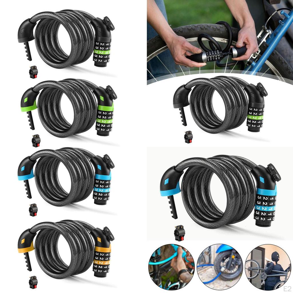 120cm 5 Digit Keyless Cable Lock Anti Theft Password for Sports Equipment Locker Bikes