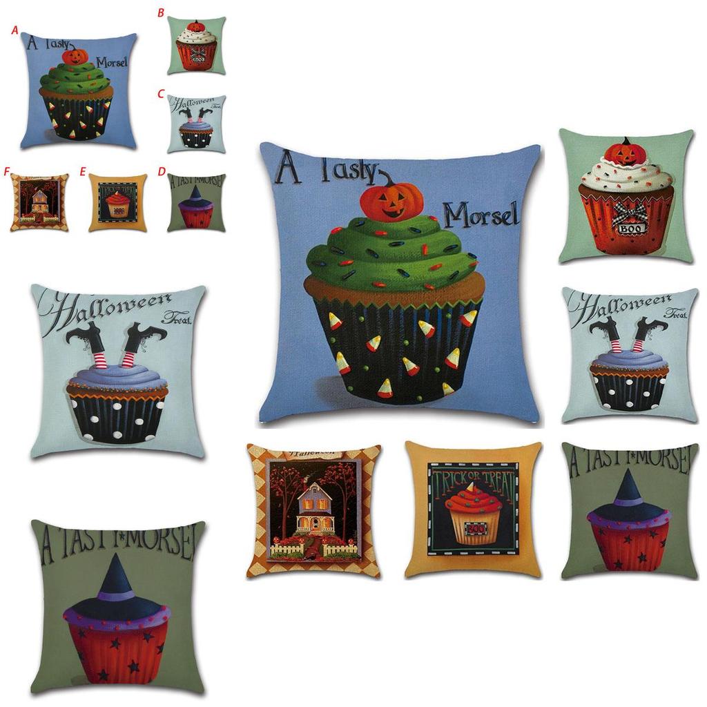 Kürbiskuchen Leinen Kissenbezug für Halloween Heimdekoration**