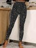 Pantalones Elásticos Elegantes de Lentejuelas para Uso Casual