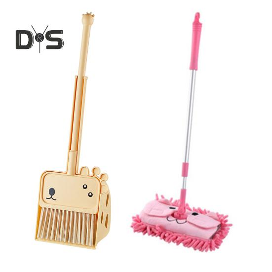 

2 шт./набор для детей, мини-метла, совка, набор для мультяшного стиля, детские инструменты для уборки, ролевые игры, игрушки розовый