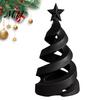 Festive PLA Plastic Art 3D Printed Christmas Tree Candle Holder, Spiral Small Shaped Compact Desktop Holiday Figurine Tealight Stand, Dining