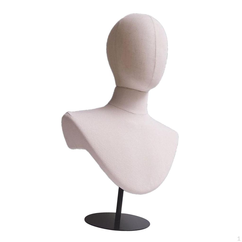 Adjustable Height Display Stand for Mannequin Head with Hat Rack