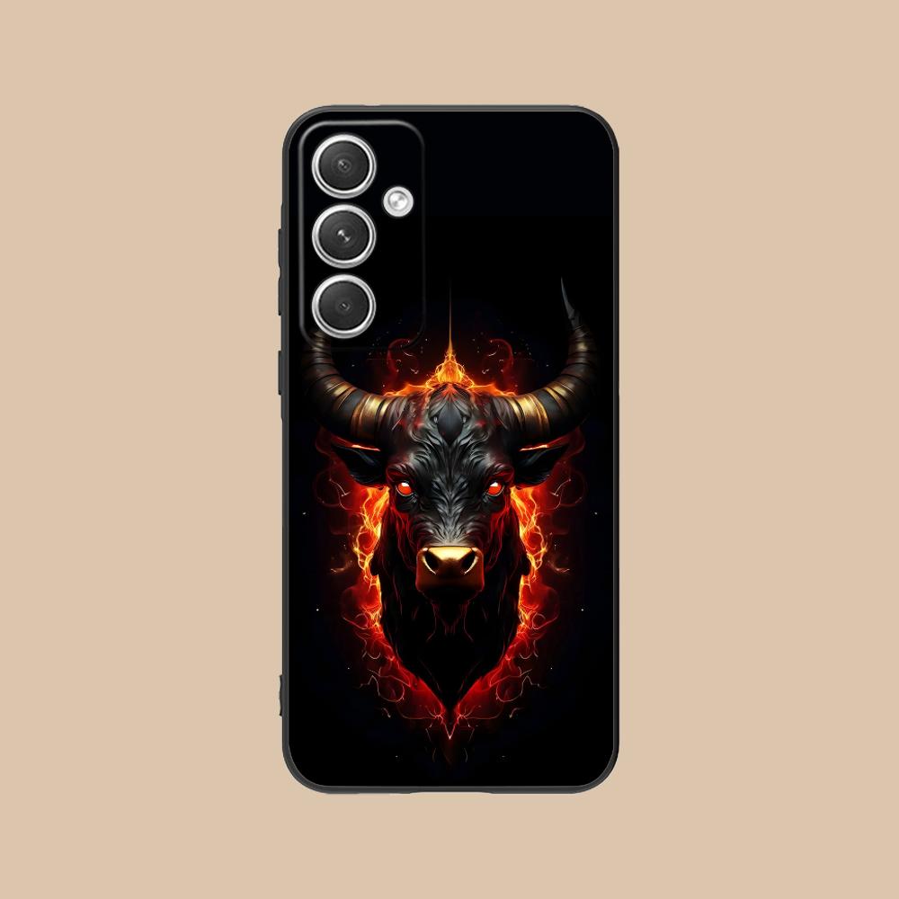 Bull Head Phone Case for Samsung Galaxy S26 S25 S24 S23 S22 S21 S20 Note20 Plus FE Ultra Soft TPU Shockproof Cover