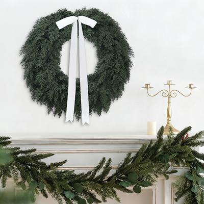 Christmas Bow, 45cm Bow Pendant, DIY Wreath, Fireplace, Christmas Tree Decoration Streamer, Christmas Home Decoration