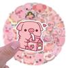 55 Adorable Pink Pig Heart Cartoon Graffiti Stickers for Phone, Journal, Wall Decor