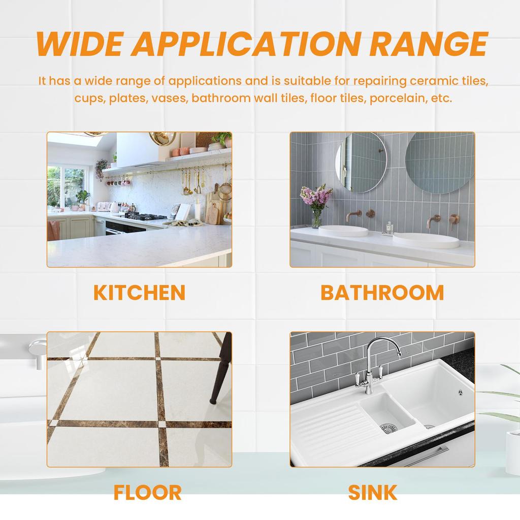Jaysuing Fliesenreparaturpaste Toilette Marmor Bodenfliesen Lochreparatur Rissspachtel Loch Klebepaste