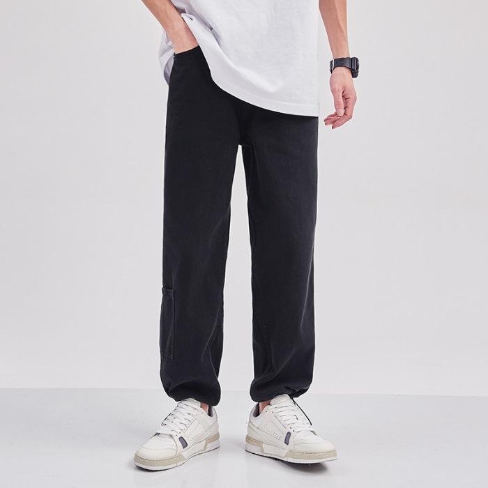 

Весна Новый американский стиль Хай-стрит Прямые Мужские и женские Универсальные Повседневные джинсы 2XL