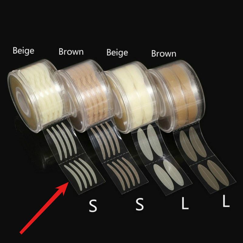 2 Rolls Make Up Transparent Beige Eyelid Large Eyes Decoration Strong Sticky Eyelid Paste Double Eyelid Tape
