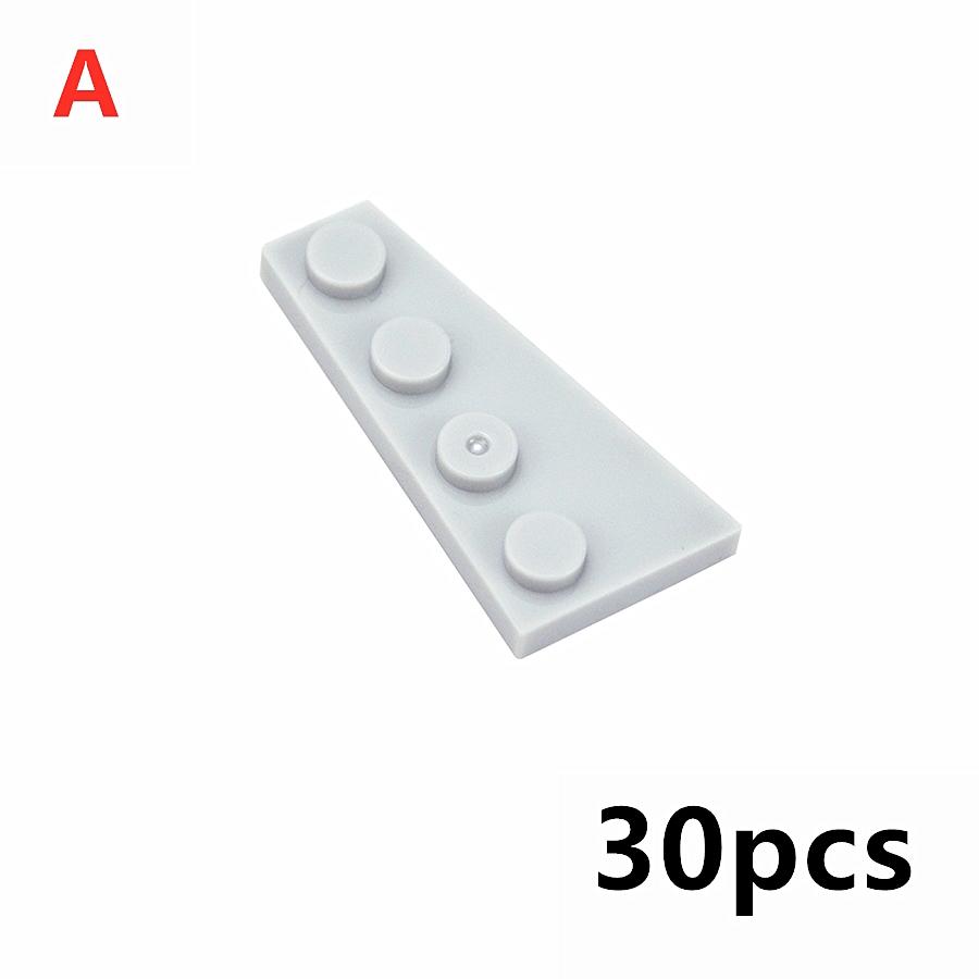 30Pcs MOC Wing Shape Wedge Plate 4 x 2 Left Right Building Blocks Puzzle Particle Bricks Toy Kid Gifts Compatible 41770 41769