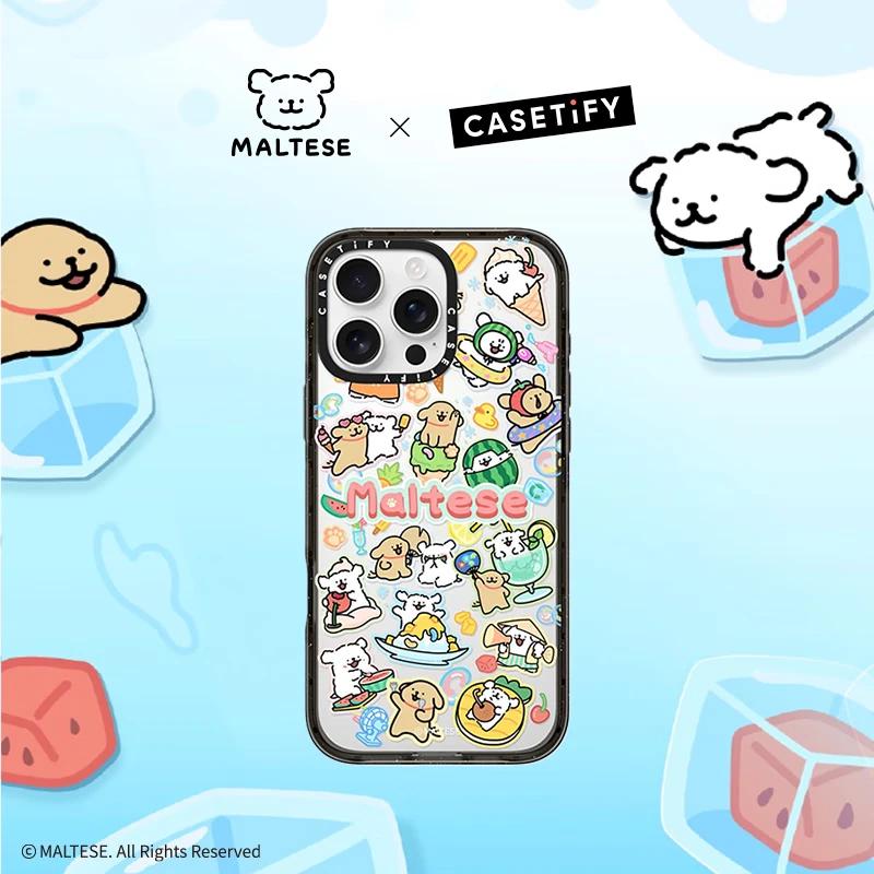 

CASETIFY Maltese Line Dog Series Summer Vibe Sticker iPhone Case iPhone 16 Pro Max