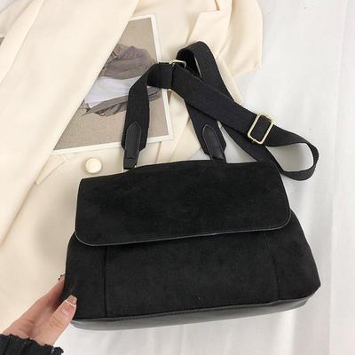 Borsa a Spalla in Pelle Smerigliata Invernale da Donna con Patta Borsa a Tracolla Borsa Messenger Retrò Grande Capacità Borsa a Cartella Borsa a Mano CLE