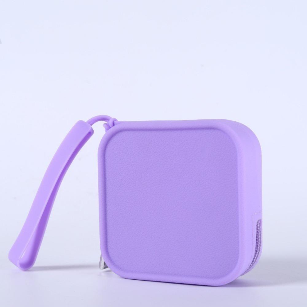 Mini Silicone Organizer Wallet Coin Purse Smooth Zipper Waterproof Travel Pouch Macaron Color Earphone Bag Students