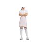 Adidas Solid Color Polo Button Short Sleeve Dress Women Dresses White HA0216