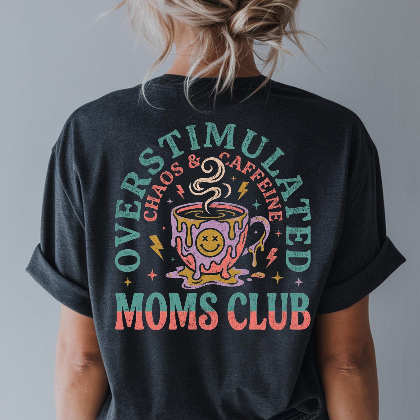 Mama Comfort Colors® T-Shirt, Overstimulated Moms Club Tee, Chaos Caffeine Graphic Shirt, Mother s Day Appreciation Gift 4XL