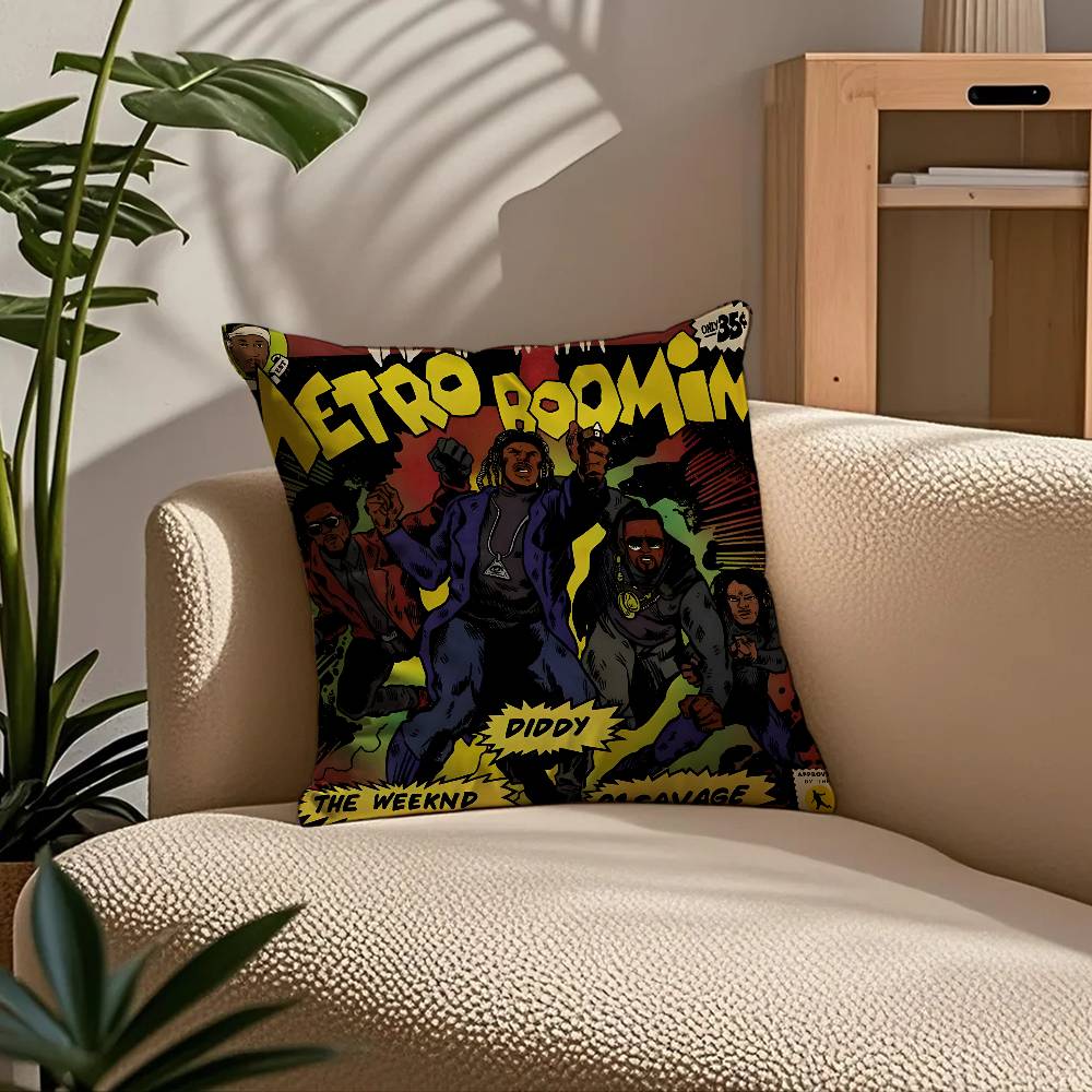 M-Metro B-Boomin Album Pillow Case Comfort Sofa Bed Silky elegant Invisible zipper Custom Decorative cushion cover