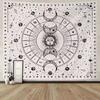 Bohemian Sun And Moon Tapestry Black And White Starry Sky Tarot Theme Wall Hanging For Dorm Living Room Bedroom Decor