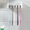 5-Slot Modern Wall-Mounted Toothbrush Holder with Hygienic Cover - Space-Saving Storage Organizer for Busy Bathrooms - Durable