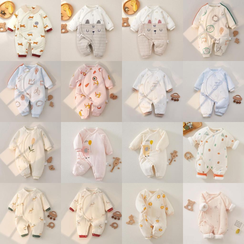 Baby Boy Girl Winter Thick Cotton Hanbok With Slipon Closure For Newborns