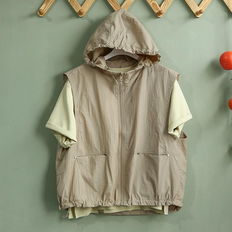 

DIMANAF 2025 Весенняя безрукавка жилет женские топы новое пальто повседневная однотонная свободная верхняя одежда One Size