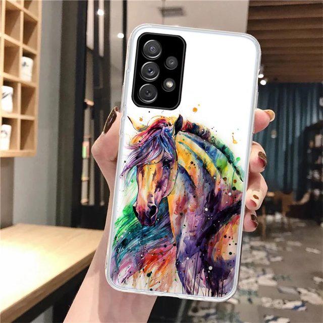 

Мягкий чехол для телефона с изображением животных, масляной краской и лошадью для Samsung Galaxy A52 A53 A12 A13 A22 A23 A32 A33 A72 A73 5g A02s A03s A50s с узором C Samsung A52S 5G