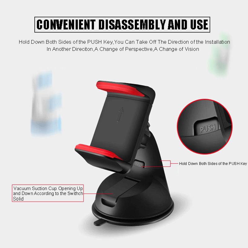 Universal Car Mount Holder With Pu Gel Suction Cup 360 Degree Rotation For Dashboard Use