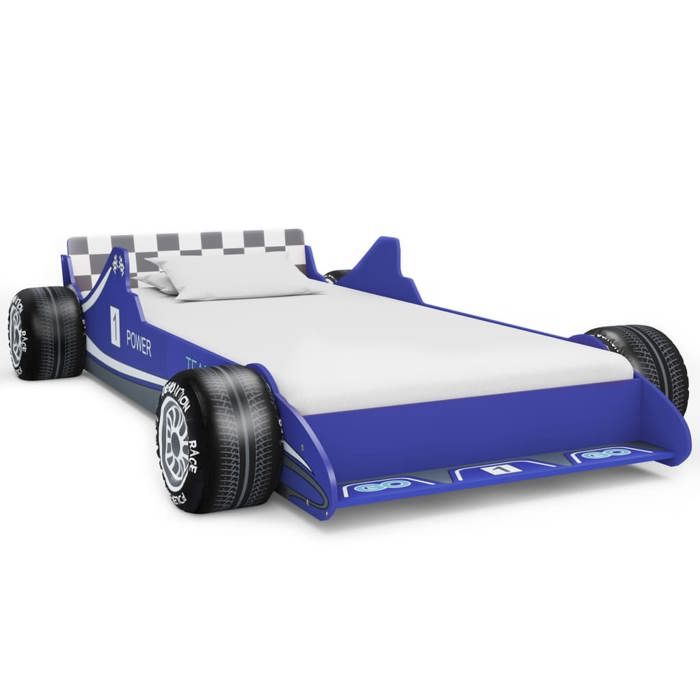 VidaXL Lit voiture de course pour enfants 90 x 200 cm Bleu