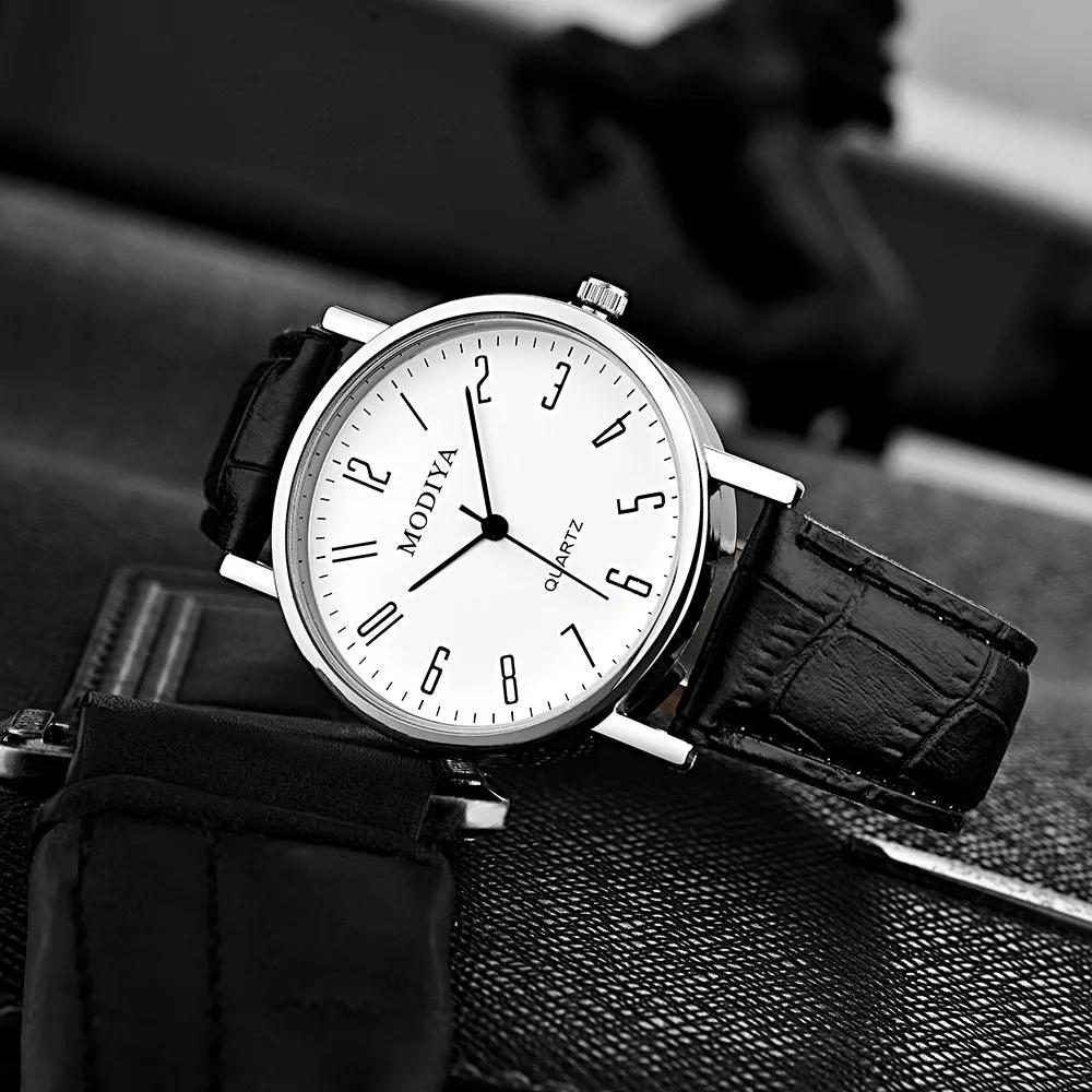 Luxury Leather Strap Analog Watches Men Business Wrist Watch Ultra Thin Quartz Wristwatch Clock Men Women Casual Simple Watch