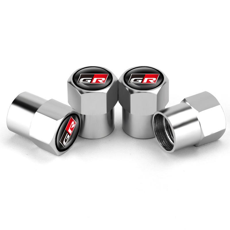 Car Metal Tire Valve Stem Caps Dustproof Covers 4Pcs Set for Toyota Corolla Yaris Hilux RAV4 C-HR Supra Decorative Accessories