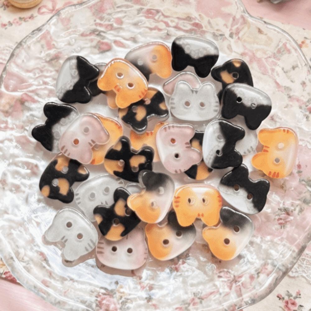 30 Pezzi 12mm Bottoni Gatto Creativi Carini Gatto Calico Bottoni Resina Gatto Zenzero Per Cardigan Maglione Accessori Abbigliamento