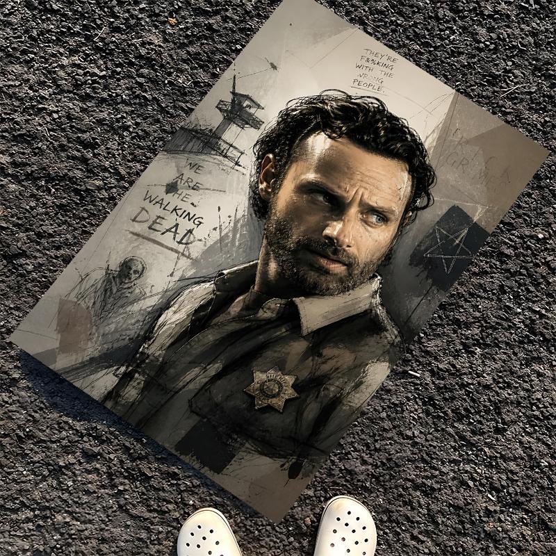 Daryl and Rick Printed Carpet, Rug for Office Chair Living Room Bedroom Kitchen Room Decor Gifts.