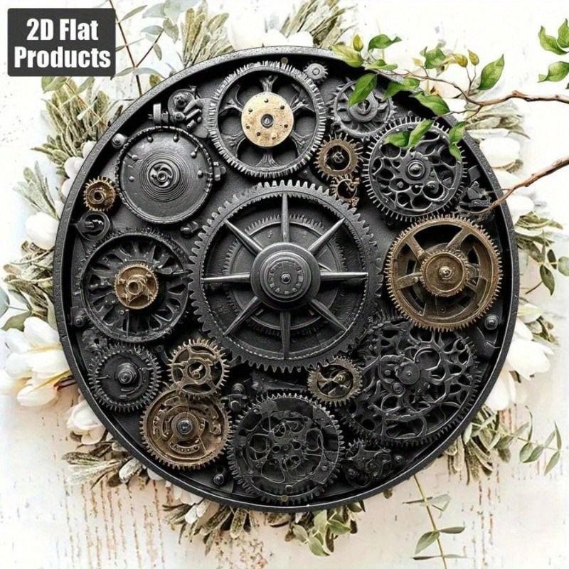 Round Retro Tin Sign Metal Wall Art 20x20cm for Living Room Balcony Home Decor